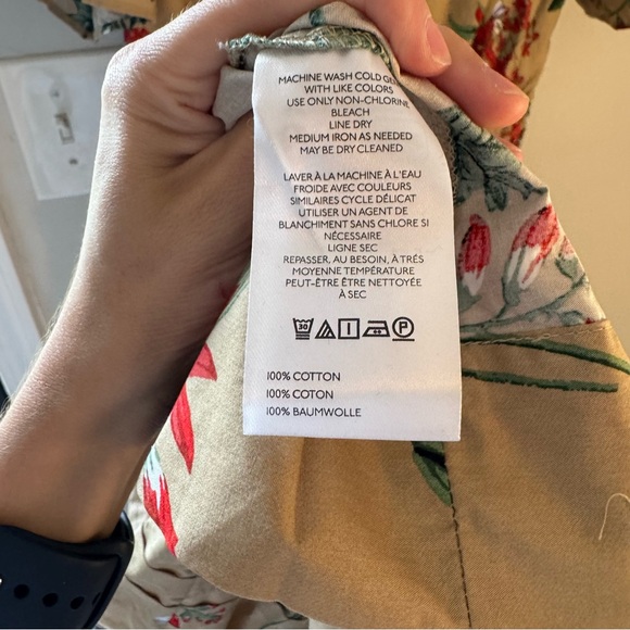 Anthropologie Somerset Dress 🌸 Size M • Floral Maxi Cotton 🌿 Tan Red Print - Picture 16 of 16